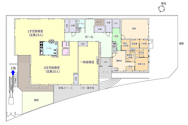森のまち 南流山保育園1F平面図