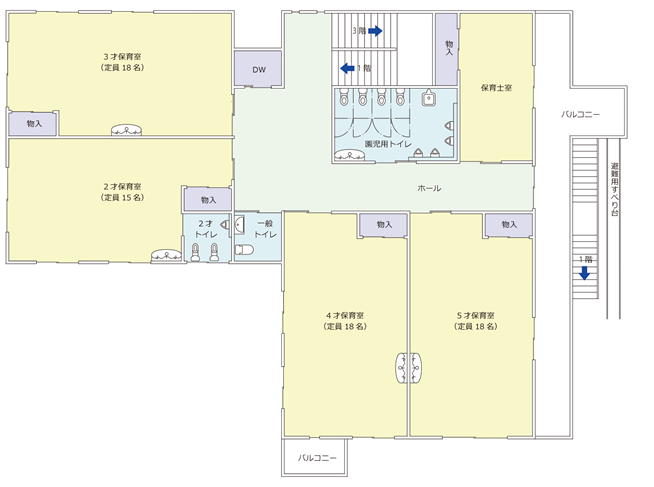 森のまち あおば保育園2F平面図