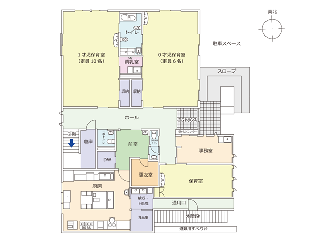 森のまち はやて保育園1F平面図